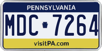 PA license plate MDC7264