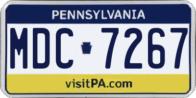 PA license plate MDC7267