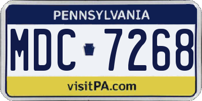 PA license plate MDC7268