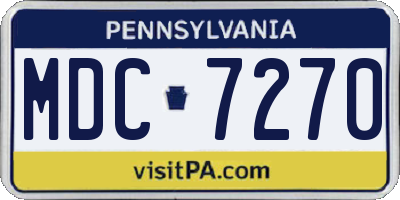 PA license plate MDC7270