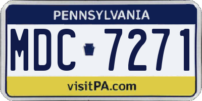 PA license plate MDC7271