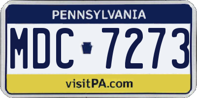 PA license plate MDC7273