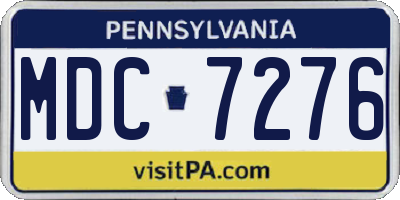PA license plate MDC7276