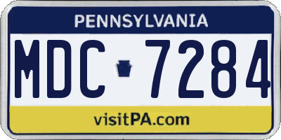 PA license plate MDC7284
