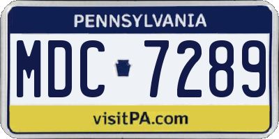 PA license plate MDC7289