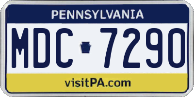 PA license plate MDC7290