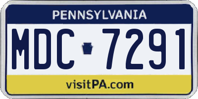 PA license plate MDC7291