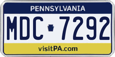 PA license plate MDC7292