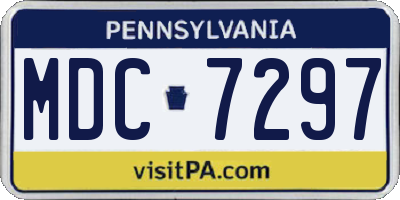 PA license plate MDC7297