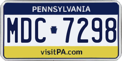 PA license plate MDC7298