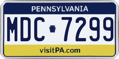 PA license plate MDC7299