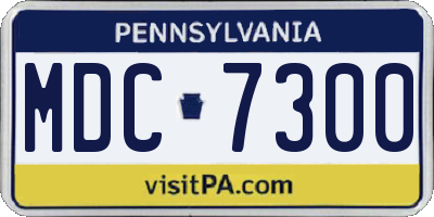 PA license plate MDC7300