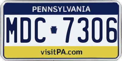 PA license plate MDC7306