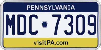 PA license plate MDC7309