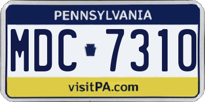 PA license plate MDC7310