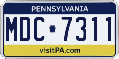 PA license plate MDC7311