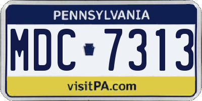 PA license plate MDC7313