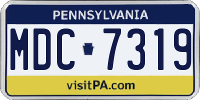 PA license plate MDC7319