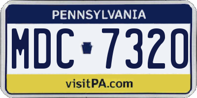 PA license plate MDC7320