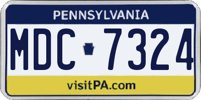 PA license plate MDC7324