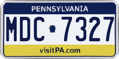 PA license plate MDC7327