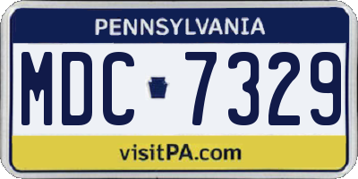 PA license plate MDC7329