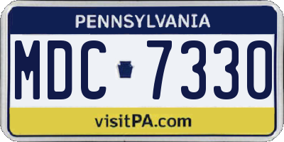 PA license plate MDC7330