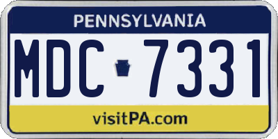 PA license plate MDC7331