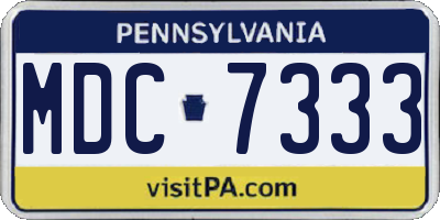 PA license plate MDC7333