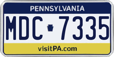 PA license plate MDC7335
