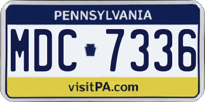 PA license plate MDC7336