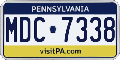 PA license plate MDC7338