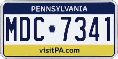 PA license plate MDC7341