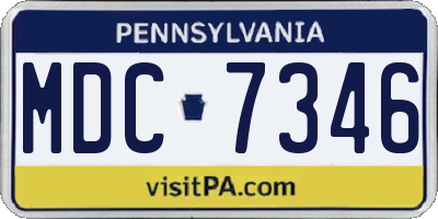 PA license plate MDC7346