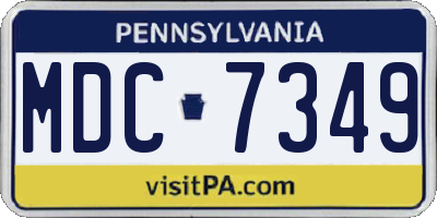 PA license plate MDC7349