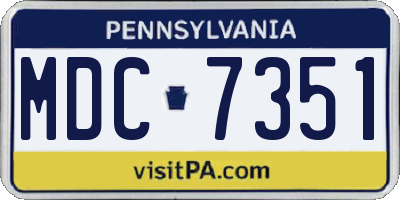 PA license plate MDC7351
