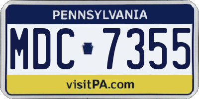 PA license plate MDC7355