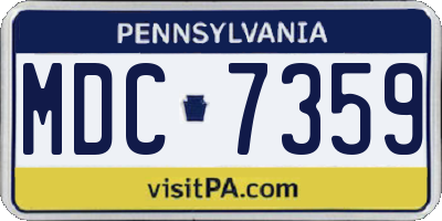 PA license plate MDC7359