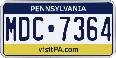 PA license plate MDC7364