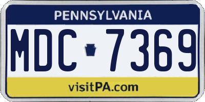 PA license plate MDC7369