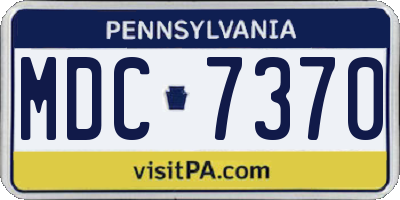 PA license plate MDC7370