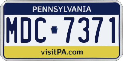 PA license plate MDC7371
