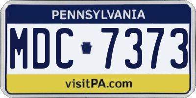 PA license plate MDC7373