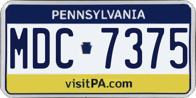PA license plate MDC7375