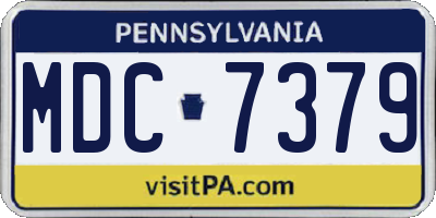 PA license plate MDC7379