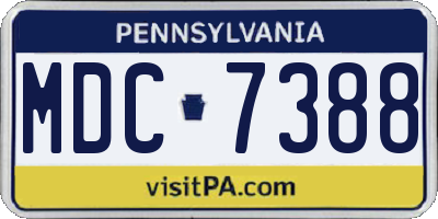 PA license plate MDC7388