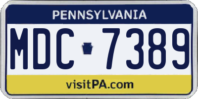 PA license plate MDC7389