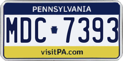 PA license plate MDC7393