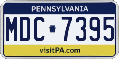 PA license plate MDC7395