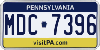 PA license plate MDC7396